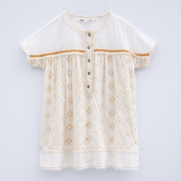 Zara Girls Studio Collection Dress With Swiss Embroidery Eyelet Size 12-13  Years - www.ice4pros.com.br